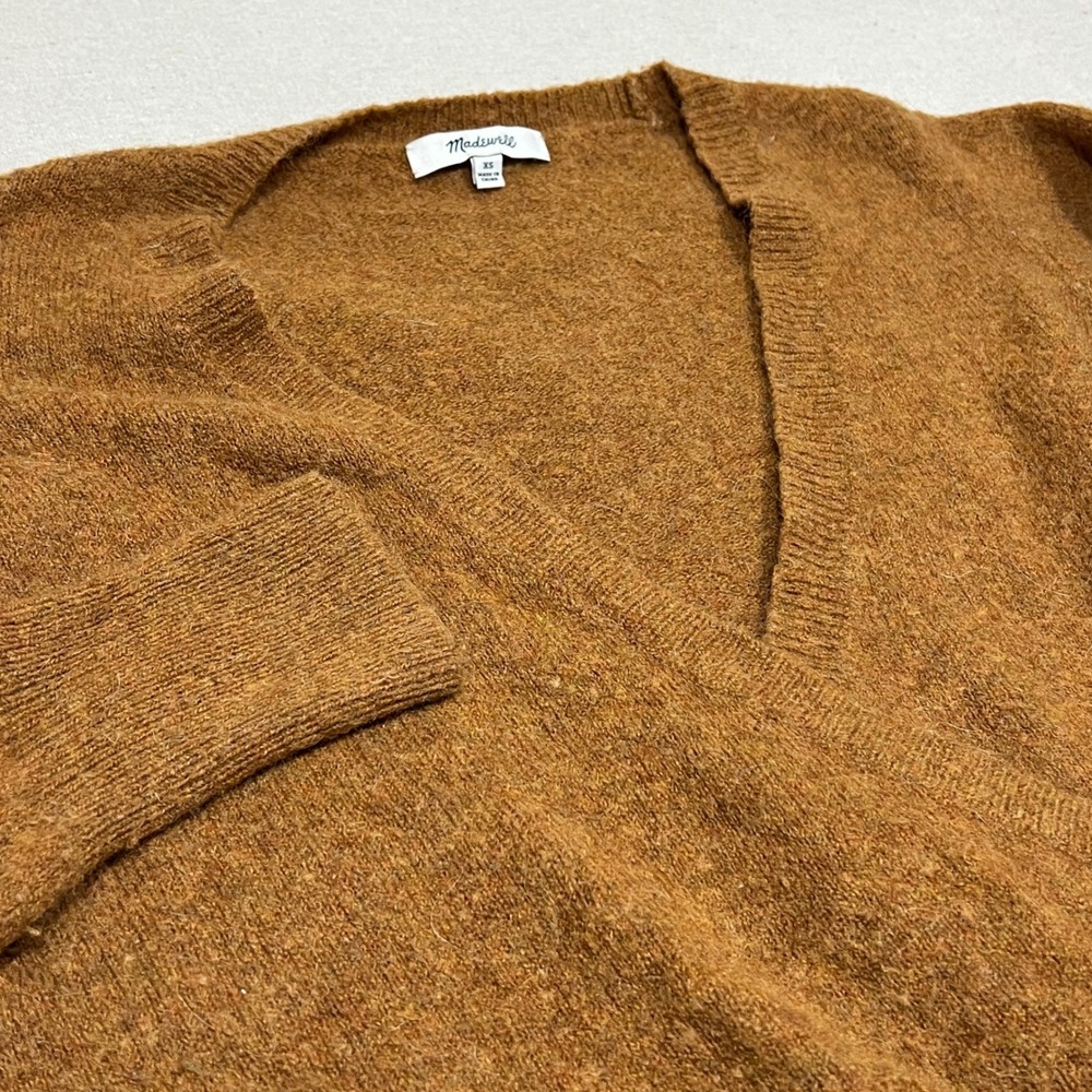 Madewell Women's Brown V Neck Wrap Style Long Sleeve Sweater XS